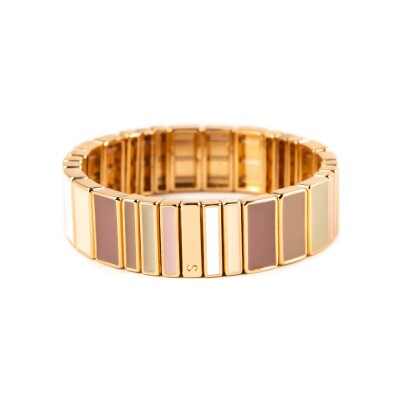 Bracelet Simone à Bordeaux Hubba Maxi Serti Neutral en métal doré émaillé serti