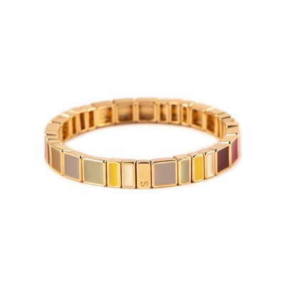 Bracelet Simone à Bordeaux Hubba Serti Cocon en métal doré émaillé serti
