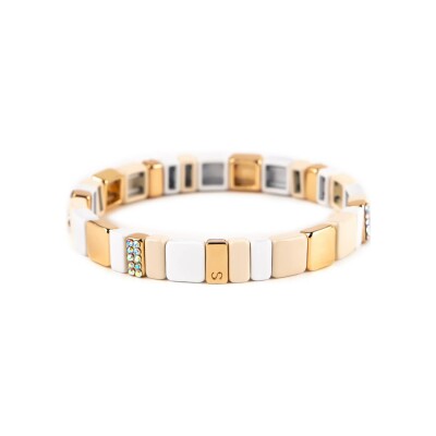 Bracelet Simone à Bordeaux Hubba Strass Pure en métal doré émaillé