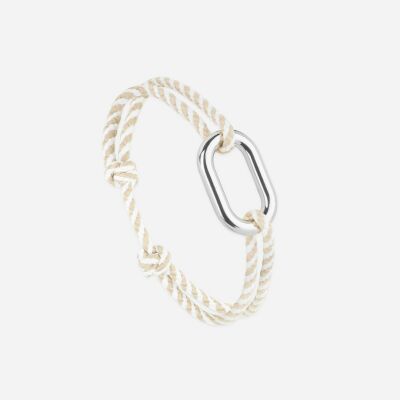 Bracelet sur cordon Le Vent à la Française Maillon en plaqué argent, 22mm