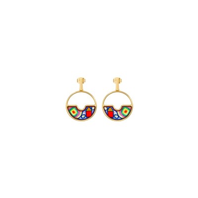 Boucles d'oreilles FREYWILLE Hommage à Hundertwasser Swing en email et plaqué or