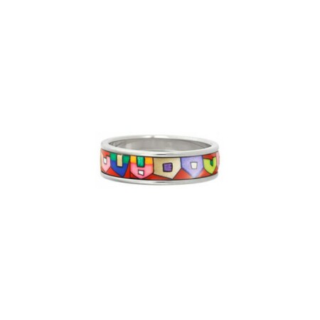 Bague ultra FREYWILLE Hommage à Hundertwasser en émail, rhodium et palladium