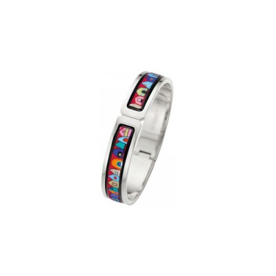 Bracelet à clip Ballerina FREYWILLE Hommage à Hundertwasser en émail, rhodium et palladium, taille M