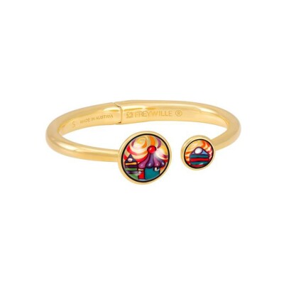 Bracelet Spring FREYWILLE Hommage à Hundertwasser en email et plaqué or