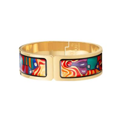 Bracelet à Clip Regina FREYWILLE Hommage à Hundertwasser en email et plaqué or