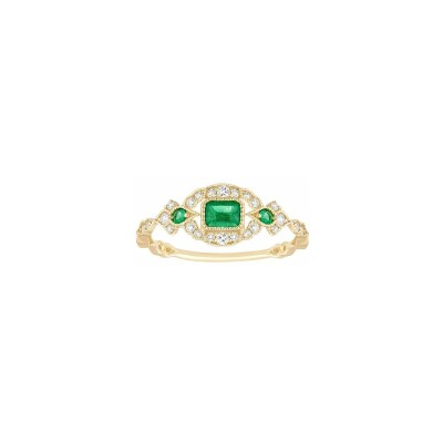 Bague Stone Paris Hope en or jaune, émeraudes et diamants