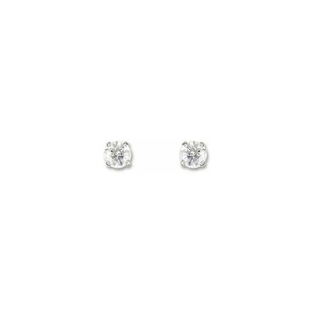 Boucles d'oreilles en or blanc et oxyde de zirconium