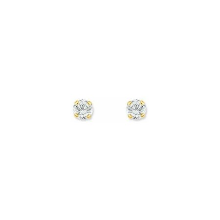 Boucles d'oreilles en or jaune et oxyde de zirconium