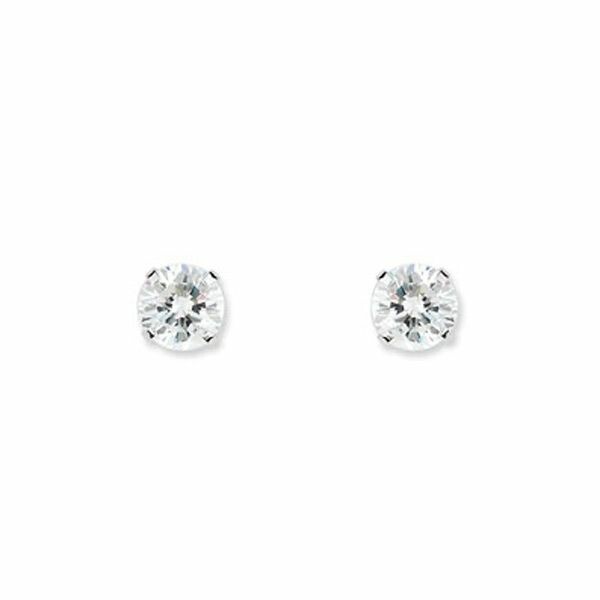 Boucles d'oreilles en or blanc et oxyde de zirconium