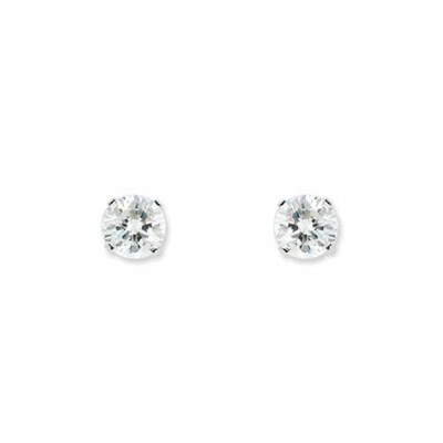 Boucles d'oreilles en or blanc et oxyde de zirconium