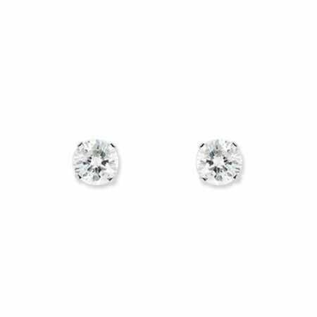 Boucles d'oreilles en or blanc et oxyde de zirconium