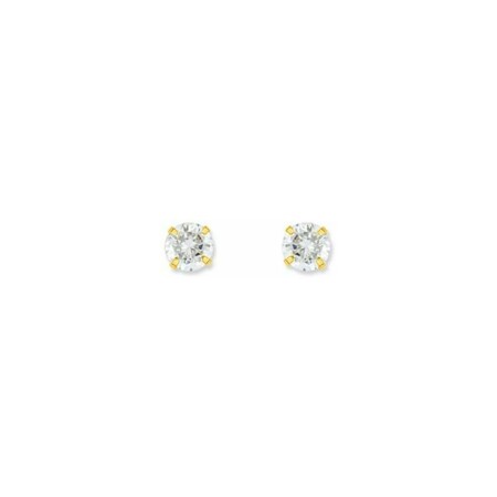 Boucles d'oreilles en or jaune et oxyde de zirconium