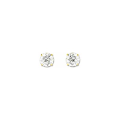 Boucles d'oreilles en or jaune et oxyde de zirconium