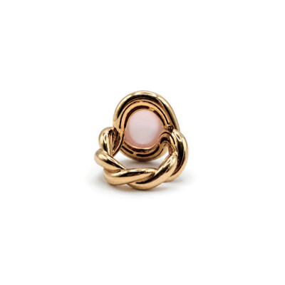 Bague Isabelle Barrier en or rose et quartz, taille 53
