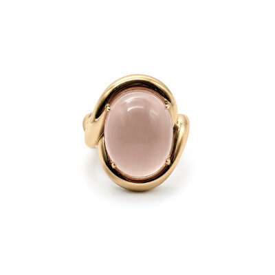 Bague Isabelle Barrier en or rose et quartz, taille 53