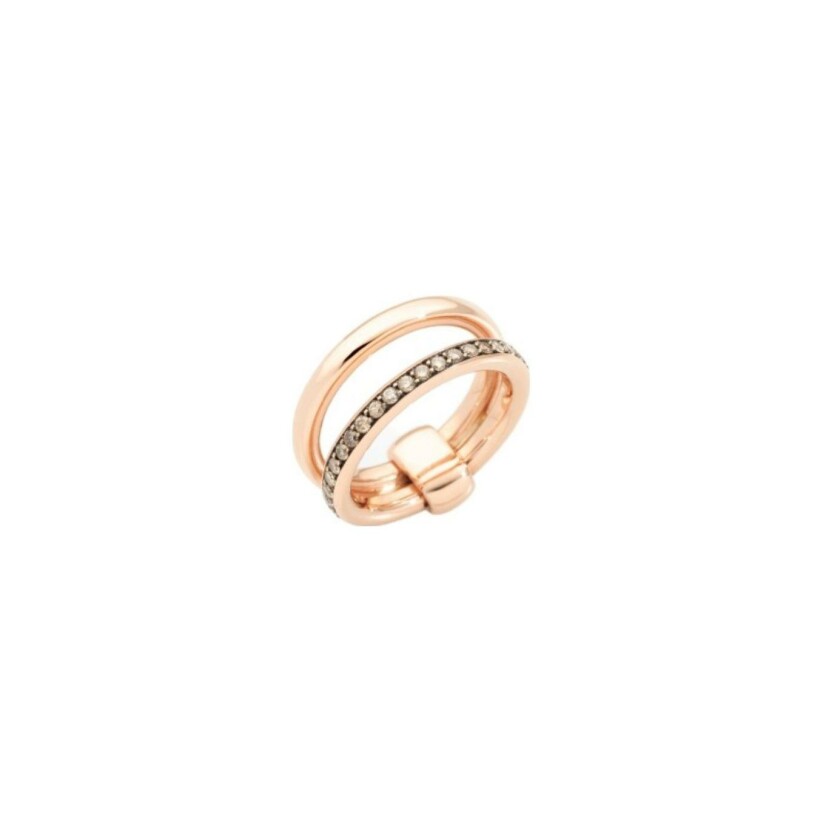 Pomellato Together ring, rose gold, brown diamonds