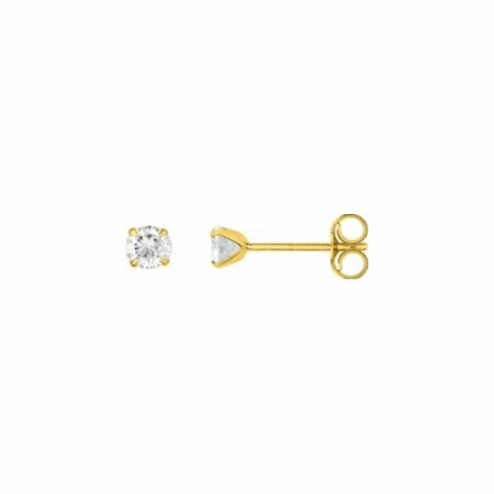 Boucles d'oreilles en or jaune et oxyde de zirconium