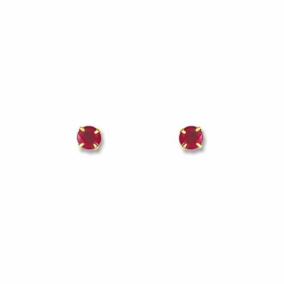 Boucles d'oreilles en or jaune et rubis