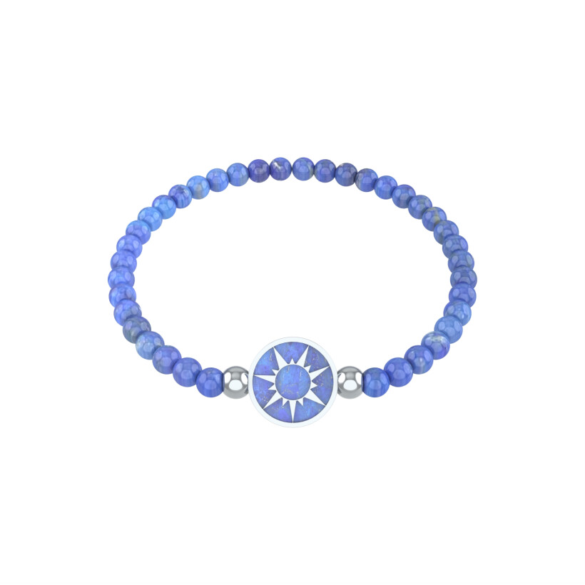 Bracelet YOLA Esotérique en acier et lapis lazuli