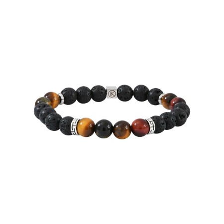 Bracelet IKOBA Les Hommes 3 oeils en pierre de lave