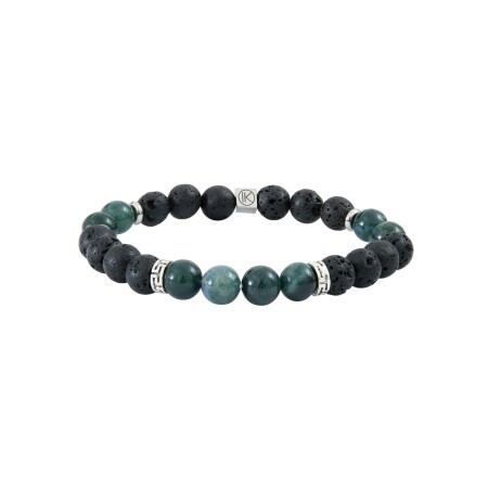 Bracelet IKOBA Les Hommes en agate mousse et pierre de lave