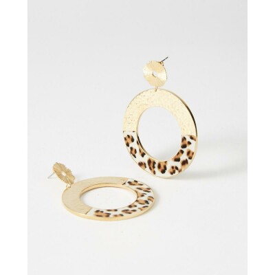 Boucles d'oreilles FlowersforZoé ILLUSION en acier doré et cuir