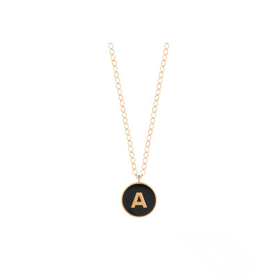 Collier Ginette NY DISCS en or rose et onyx