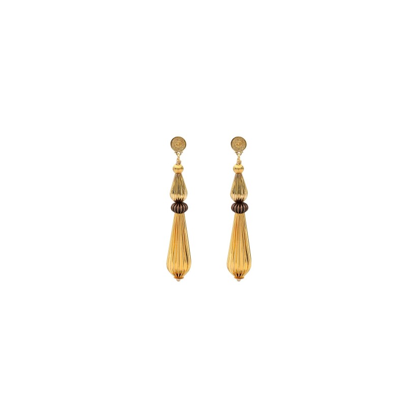 Boucles d'oreilles pendantes Satellite en métal doré à l'or jaune 14ct