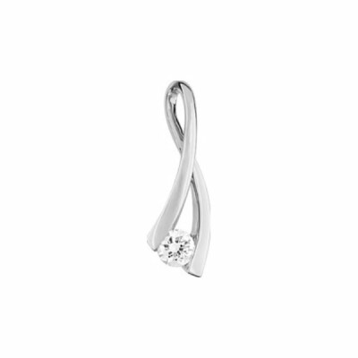 Pendentif en or blanc et oxyde de zirconium