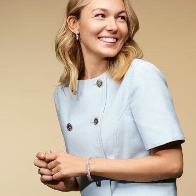 Boucles d'oreilles Idylle en or blanc, saphirs et diamants