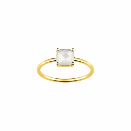 Bague en or jaune et pierre de lune blanche 0.81ct