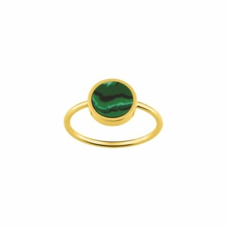 Bague en or jaune et malachite