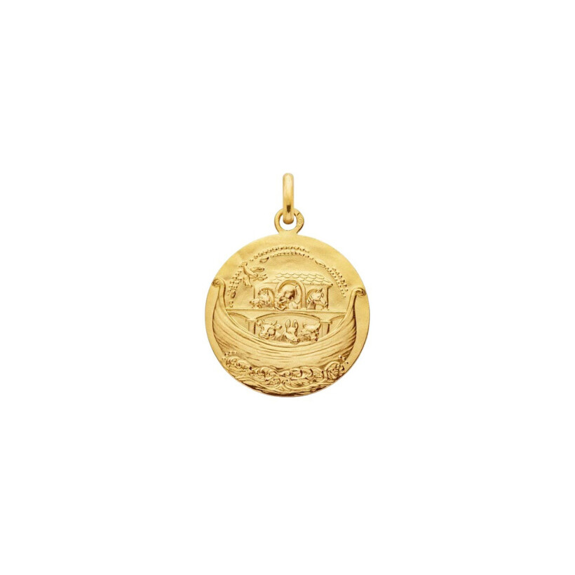 Arthus Bertrand Noah's ark medal, sandblasted yellow gold