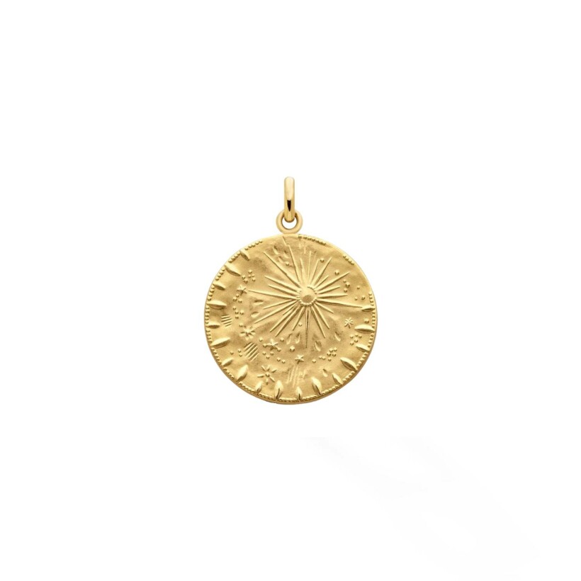 Arthus Bertrand Star rain medal, polished yellow gold, 23mm