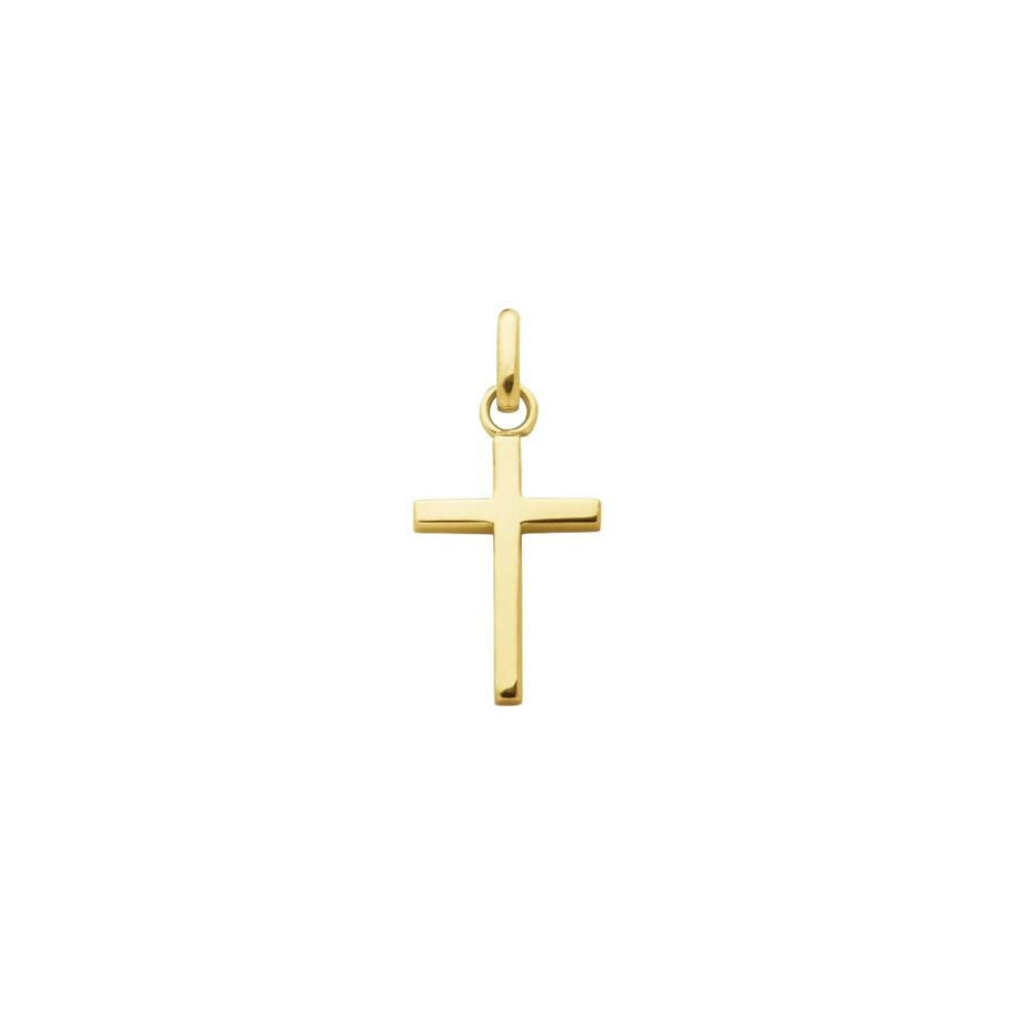 Médaille Augis Croix fil carré en or jaune, 14mm