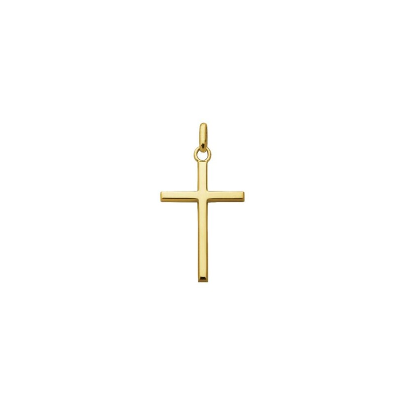 Médaille Augis Croix fil carré en or jaune, 18mm