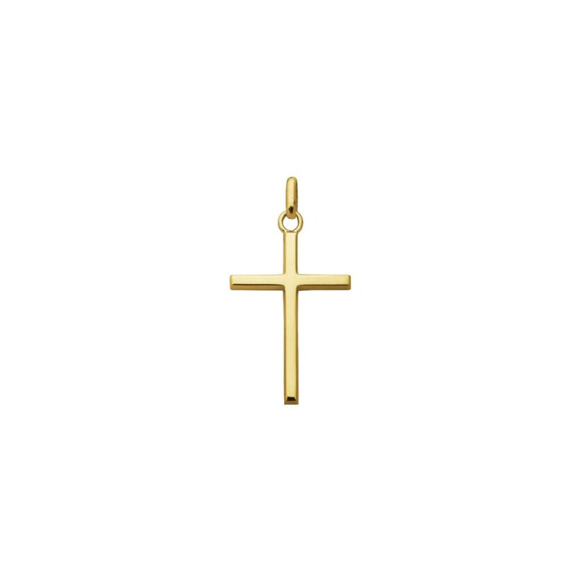 Médaille Augis Croix fil carré en or jaune, 22mm