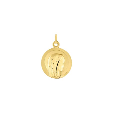 Médaille Augis Vierge Stella Maris en or jaune, 18mm