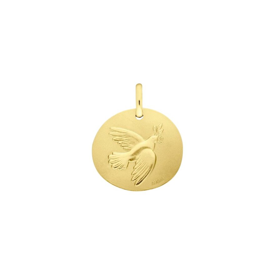 Médaille Augis Galet douce Colombe en or jaune, 16mm