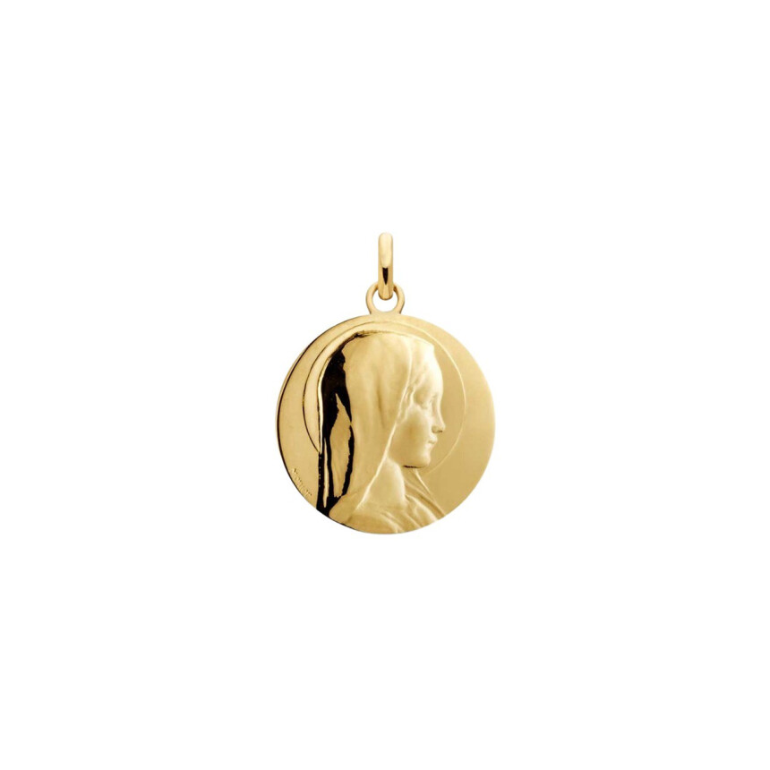 Arthus Bertrand young virgin baptism medal, polished yellow gold