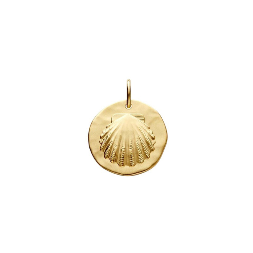 Arthus Bertrand the shell medal, sandblasted yellow gold