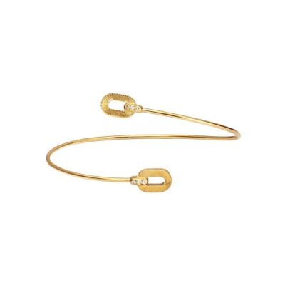 Bracelet jonc Arthus Bertrand Ruban en or jaune et diamant