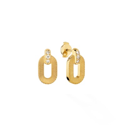 Boucles d'oreilles Arthus Bertrand  Ruban en or jaune polie et diamants