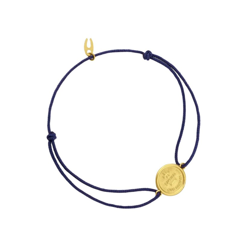 Bracelet sur cordon Augis Médaille d'Amour en or jaune, 12mm