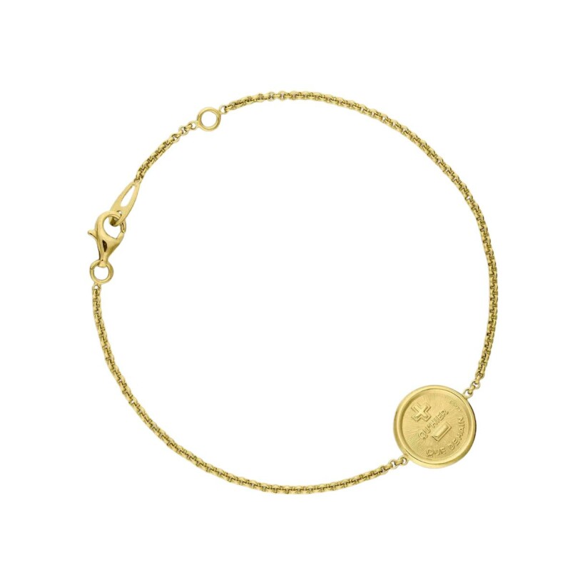 Bracelet Augis Médaille d'Amour en or jaune, 18cm