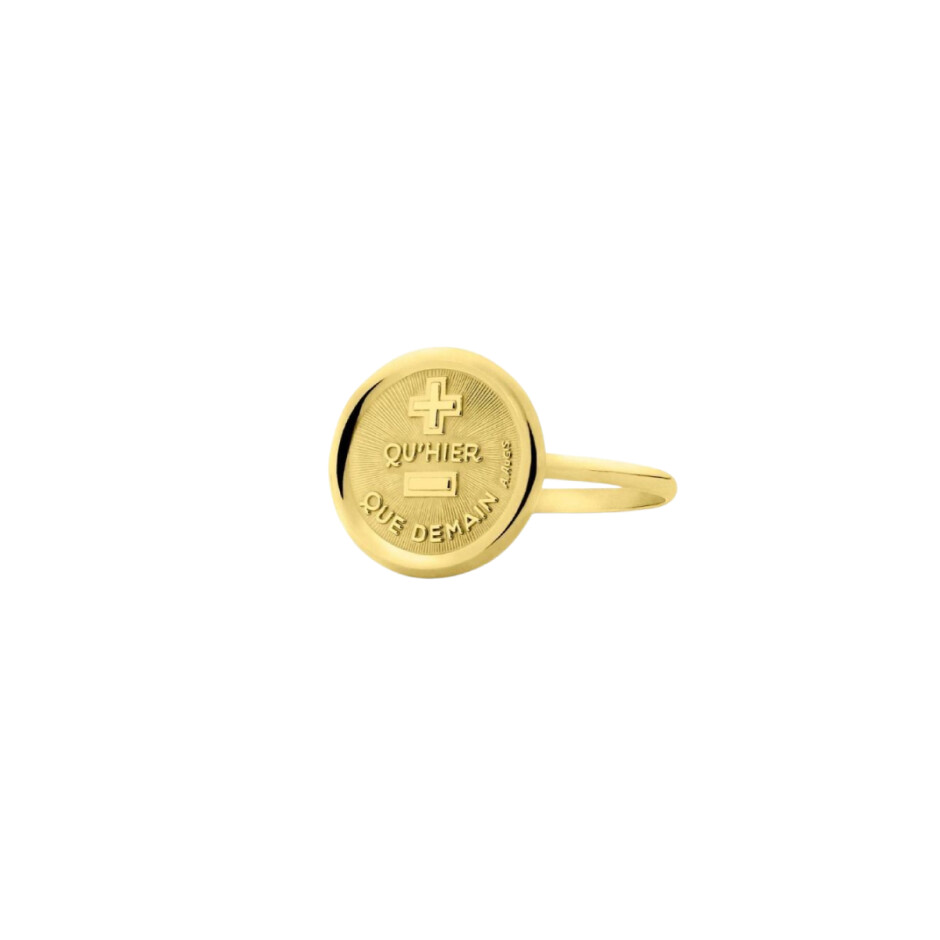 Bague Augis Médaille d'Amour en or jaune, taille 52