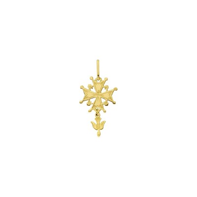 Médaille Augis Croix Huguenote en or jaune, 20x10mm