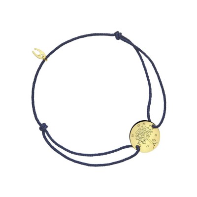 Bracelet sur cordon Augis arbre aux cœurs en or jaune, 14mm