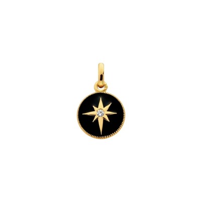 Pendentif Arthus Bertrand Etoile noire en or jaune et diamant