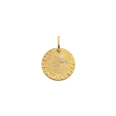 Médaille Arthus Bertrand Pluie d'Etoiles en or jaune et diamant